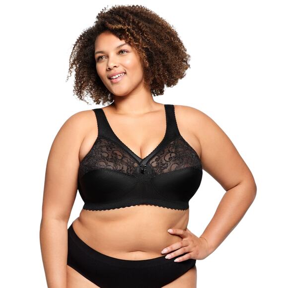 Glamorise Black Magiclift Original Full Figure Support Wirefree Bra Size 44B - Picture 1 of 6